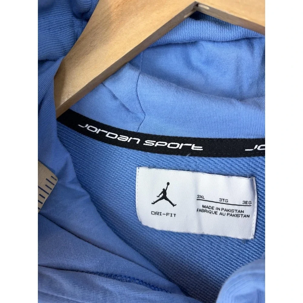 Jordan Hoodie Mens 3XL Blue Dri-FIT Pullover Fleece Kangaroo Pocket Jumpman Men